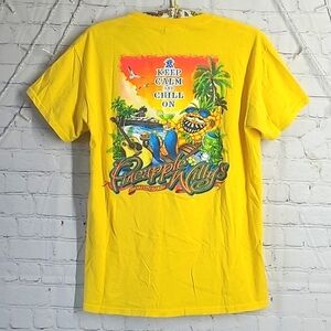 Pineapple Willy's Panama City Beach Florida Sunshine Yellow Graphic Print Tee M